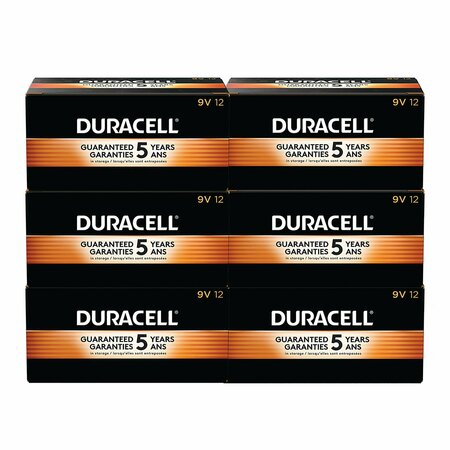 DURACELL CopperTop Alkaline 9V Batteries, PK72 MN1604CT